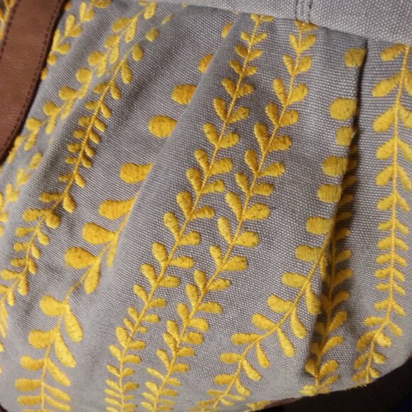 Lucky Penny Anthropologie Purse Handbag Tote Hobo Boho Bohemian Yellow Gray - Picture 4 of 16